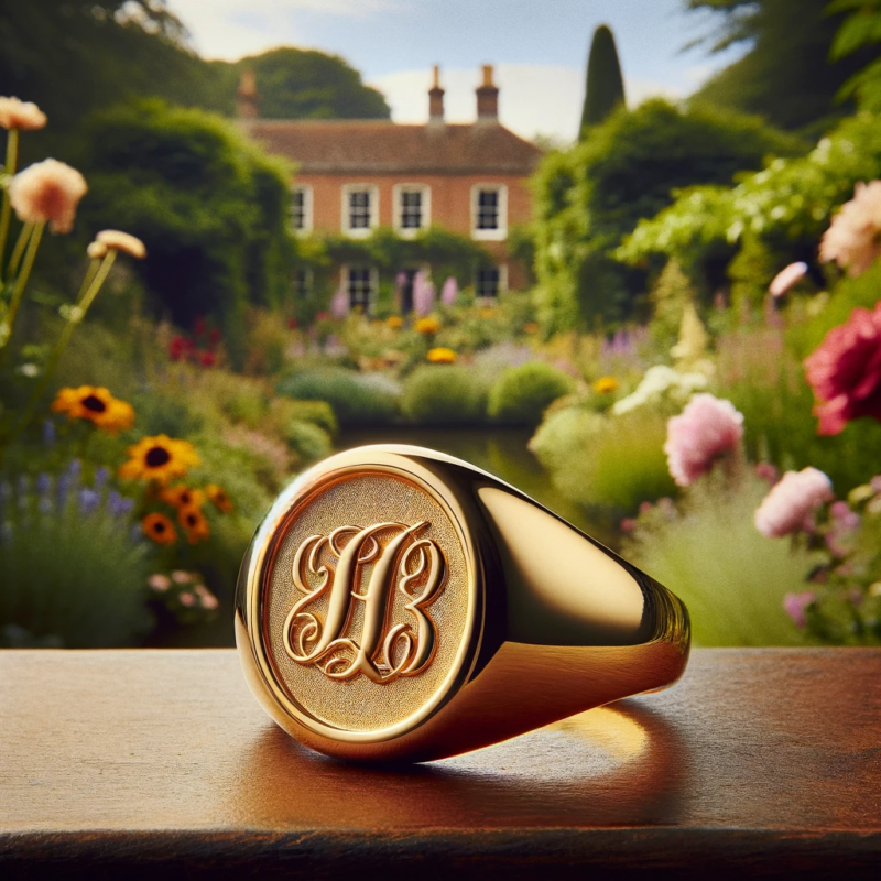 Gold Monogrammed Signet Ring