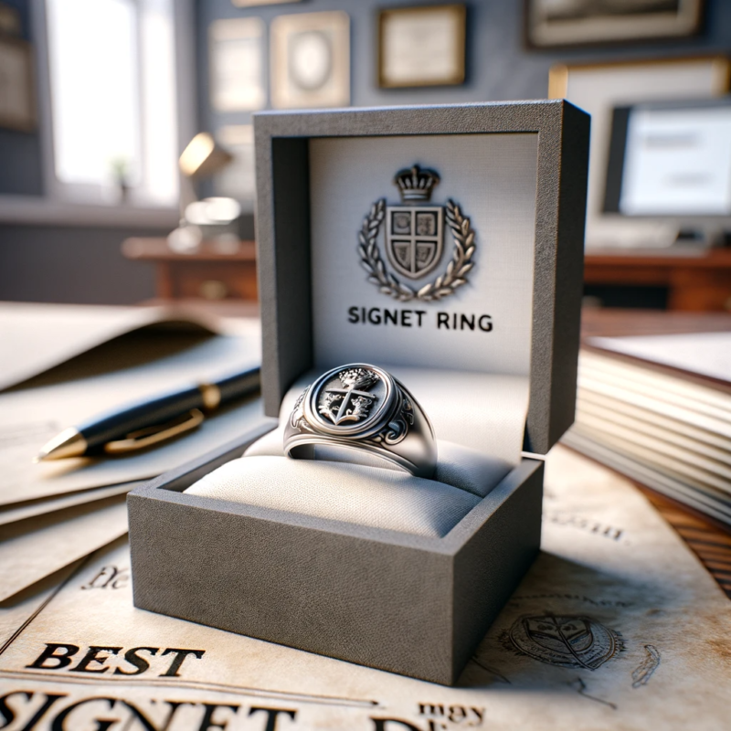 silver family crest signet ring