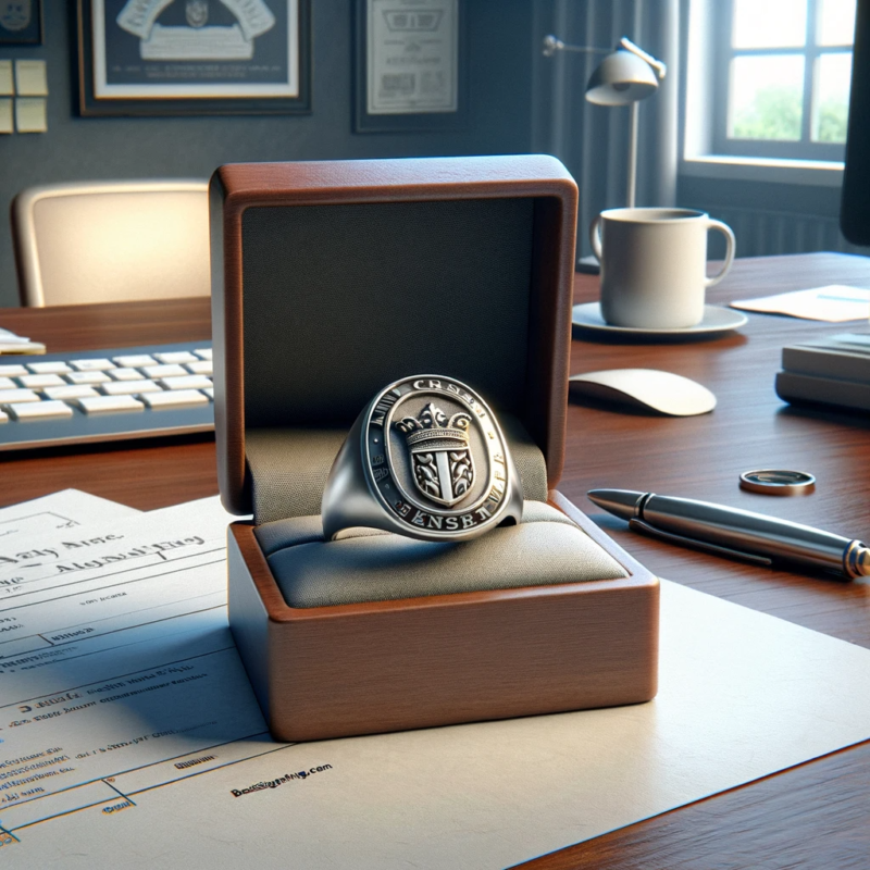 silver family crest signet ring