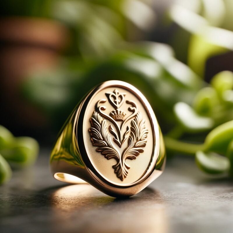 vertical oval signet ring