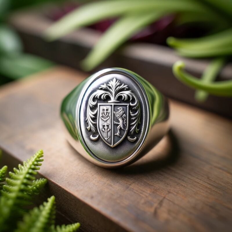 vertical oval signet ring